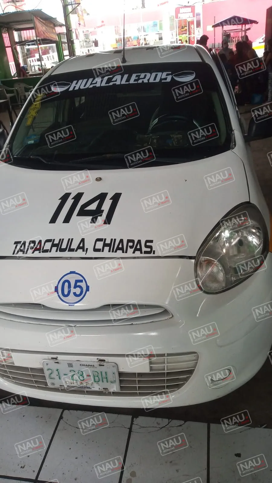 Taxi fue robado con violencia en la zona media de Tapachula
