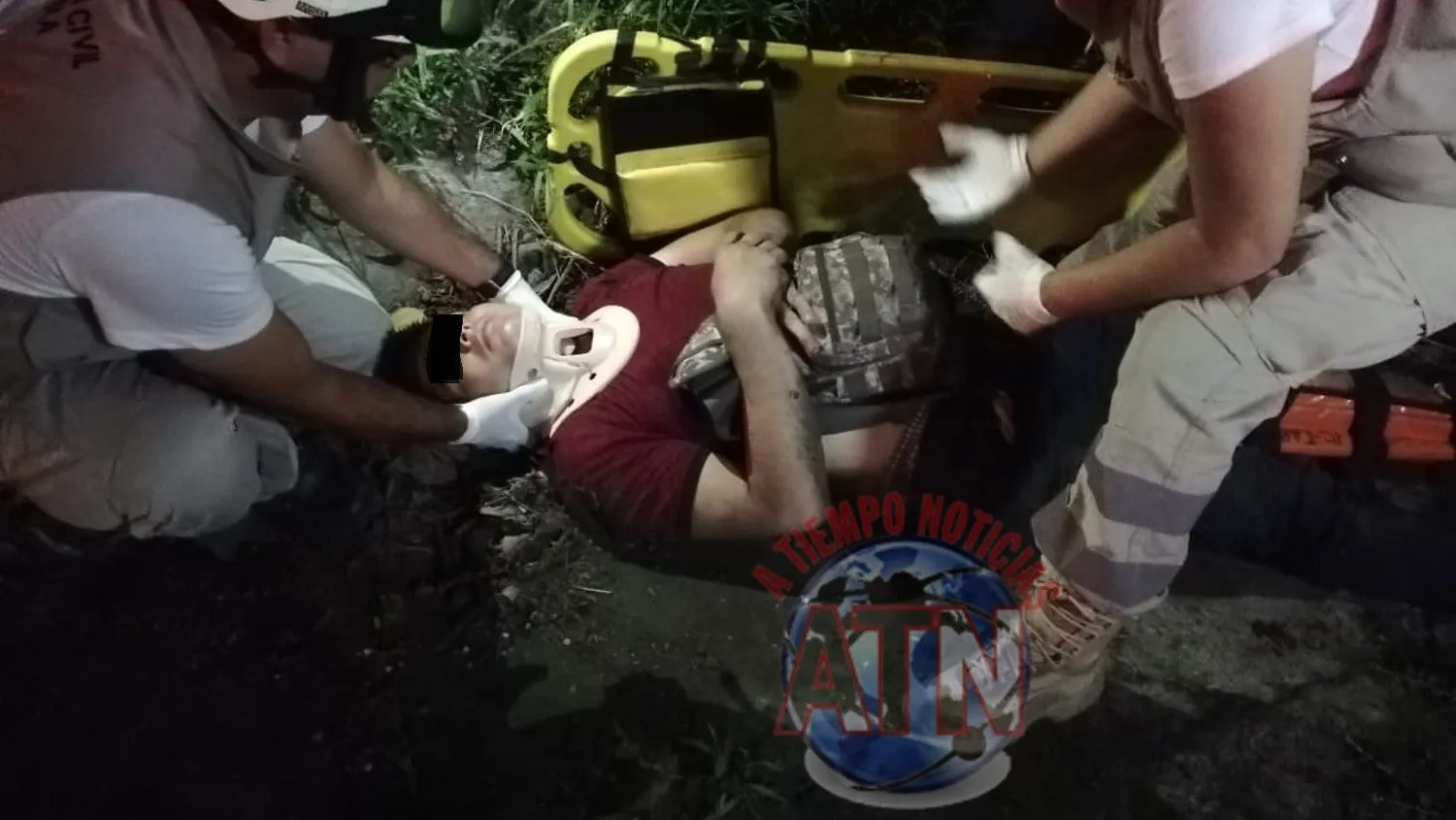 Motociclista lesionado al derrapar en la carretera Tapachula – Puerto Madero