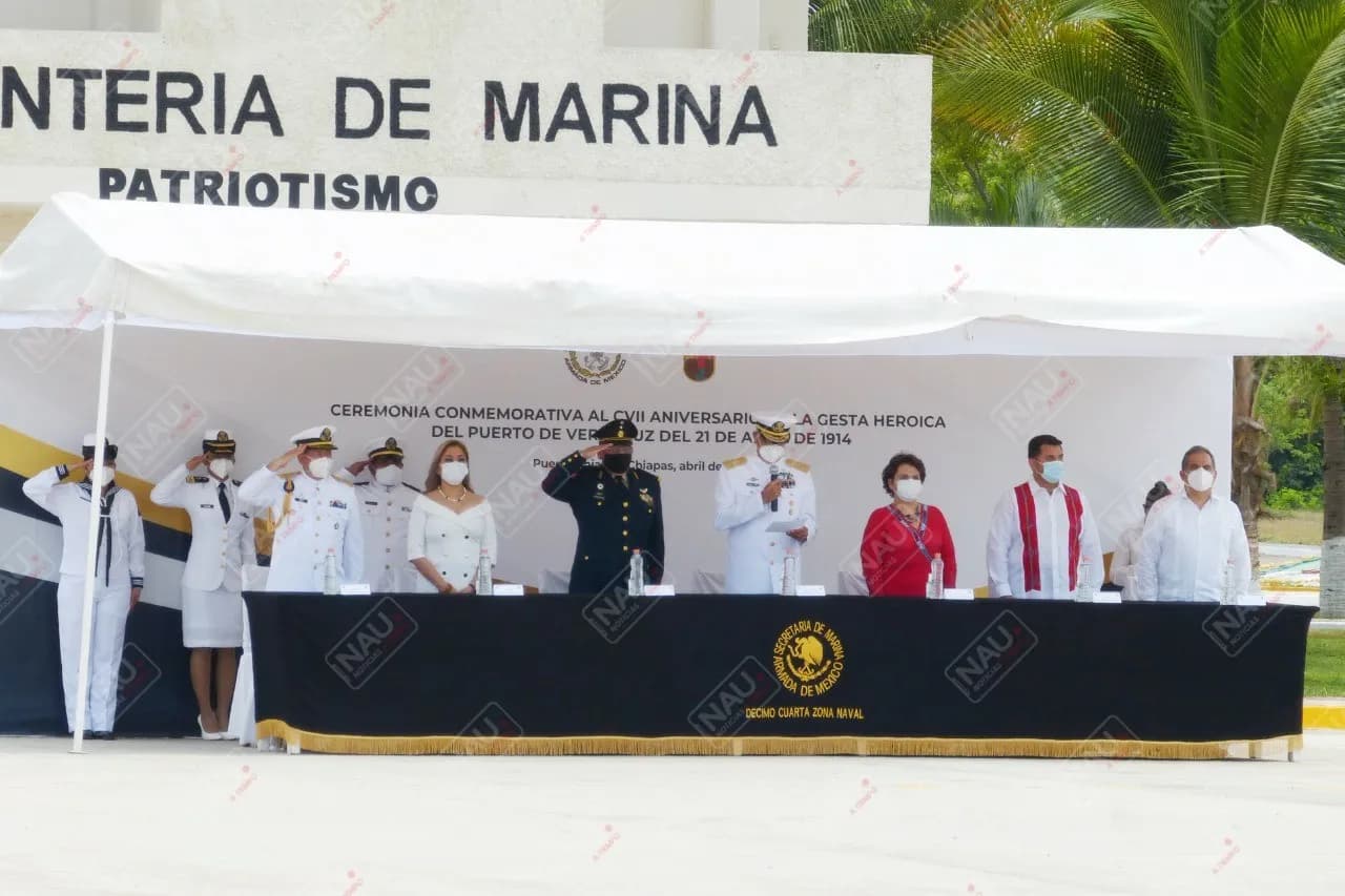 Realizan ceremonia de 200 años de Armada de México y CVII aniversario de la Gesta Heroica del Puerto de Veracruz
