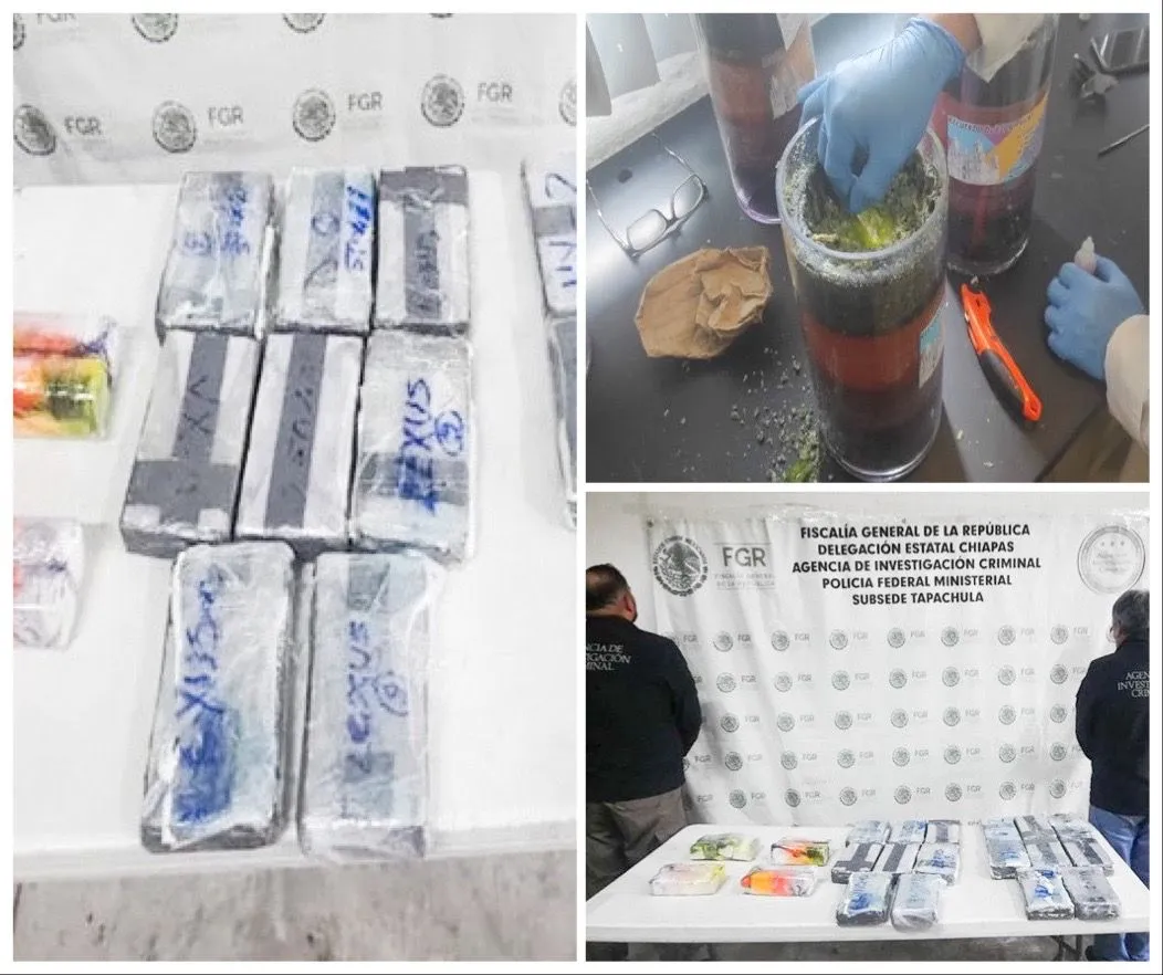 ASEGURA FGR 16 PAQUETES DE COCAÍNA EN UNA EMPRESA DE PAQUETERÍA EN CHIAPAS