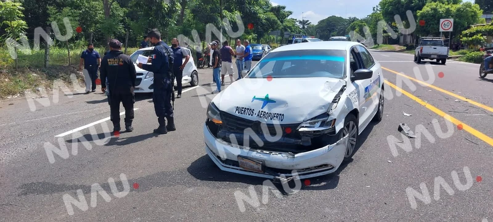 Sólo daños materiales en accidente rumbo al puerto madero