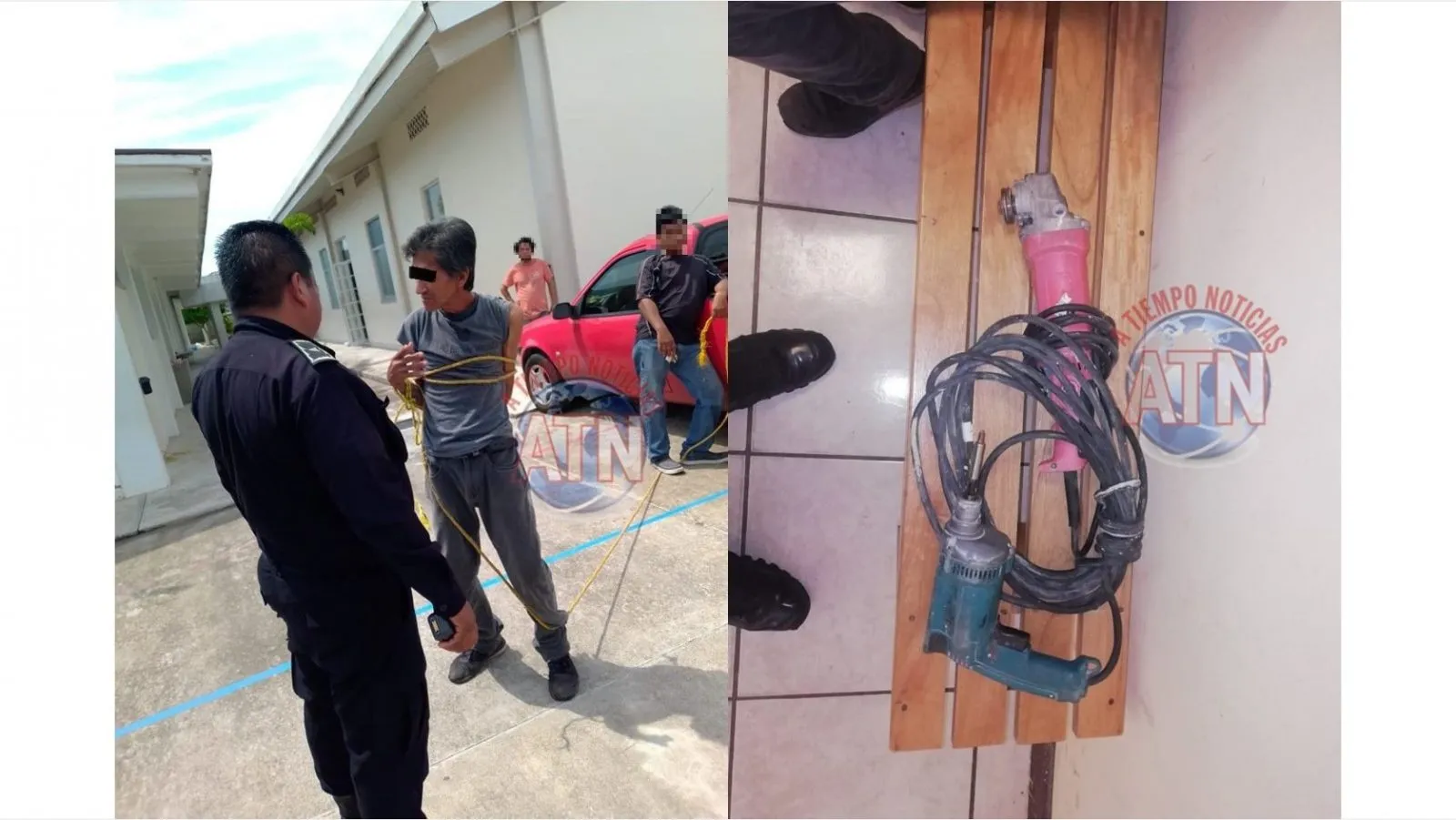Detienen y amarran a sujeto que ingresó a robar a una iglesia de mormones