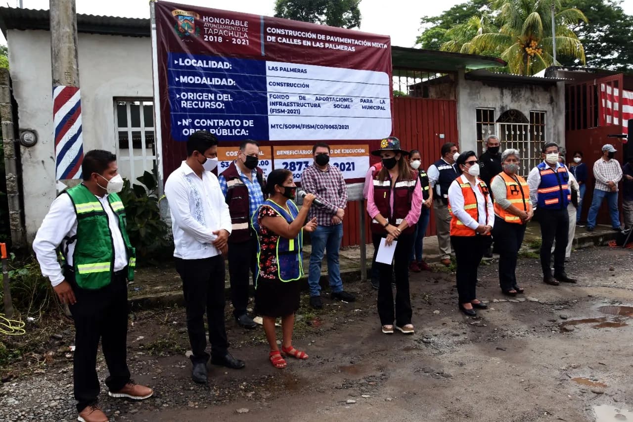 INICIAN PAVIMENTACIÓN MIXTA EN COLONIA LAS PALMERAS DE TAPACHULA