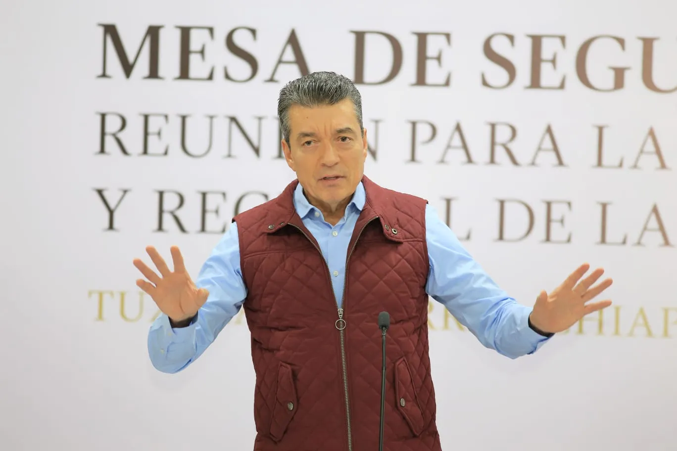 Desde la Mesa de Seguridad, Rutilio Escandón pide mantener medidas preventivas ante frentes fríos