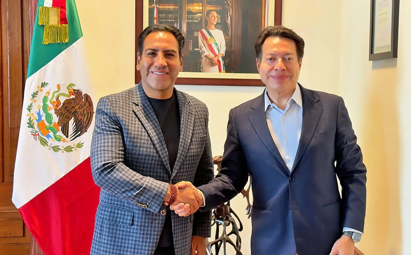 Eduardo Ramírez y titular de la SEP, Mario Delgado, fortalecen la coordinación en materia educativa
