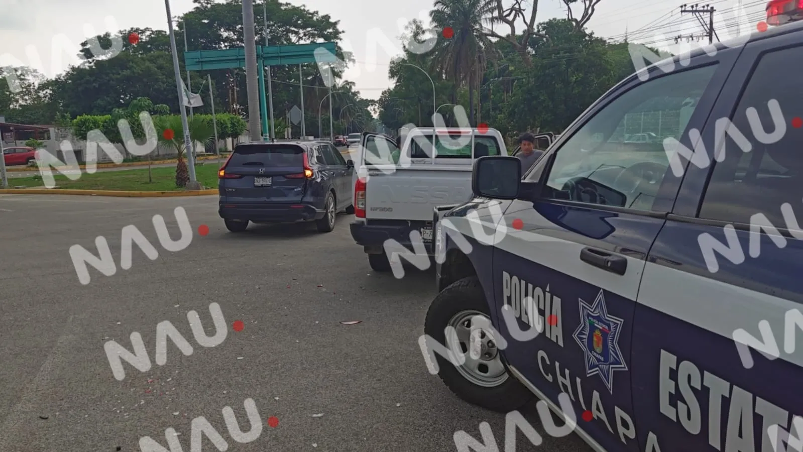 Accidente en Tapachula deja solo daños materiales