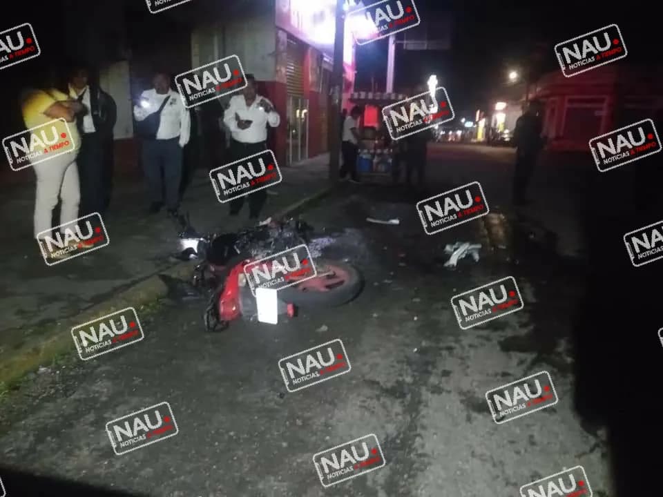 Un motociclista lesionados al derrapar en Santo Domingo, Unión Juárez.