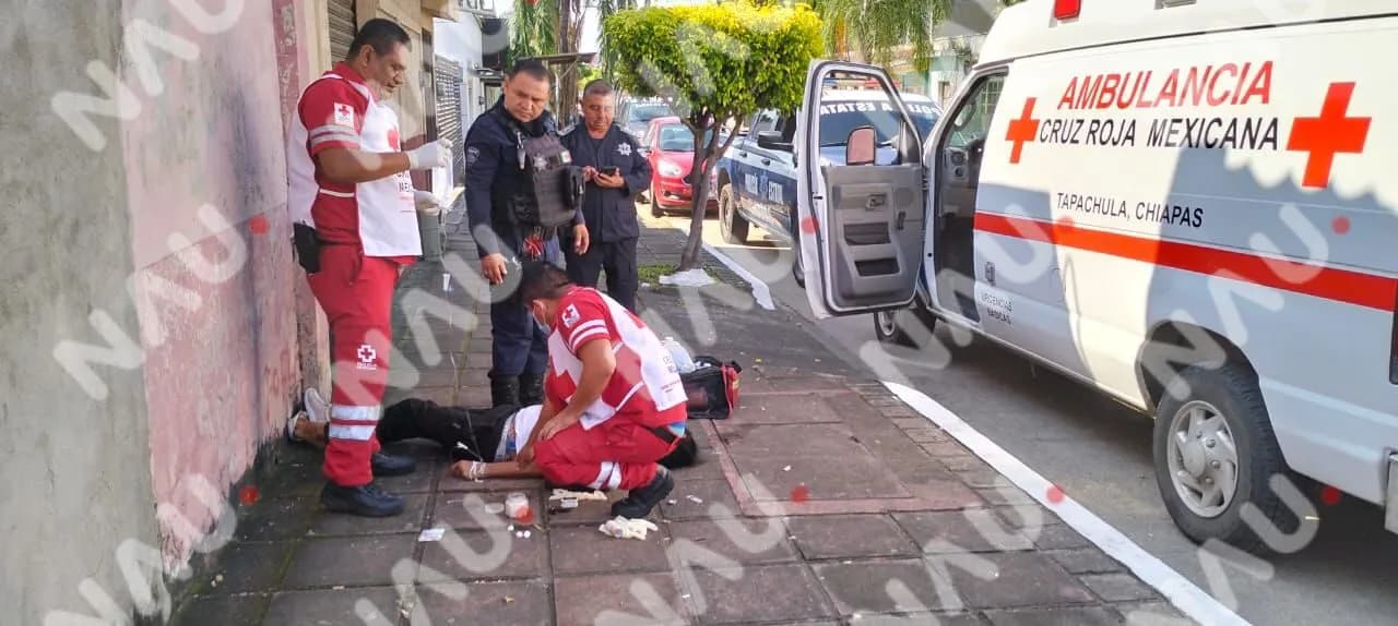 Persona lesionada encontrada en la vía pública en la colonia 16 de septiembre en Tapachula