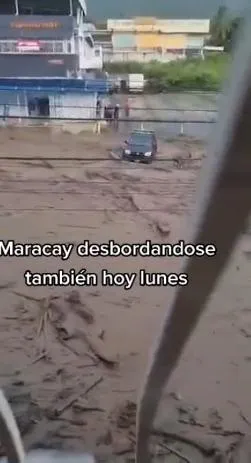 Desbordamiento de río en Aragua, Venezuela