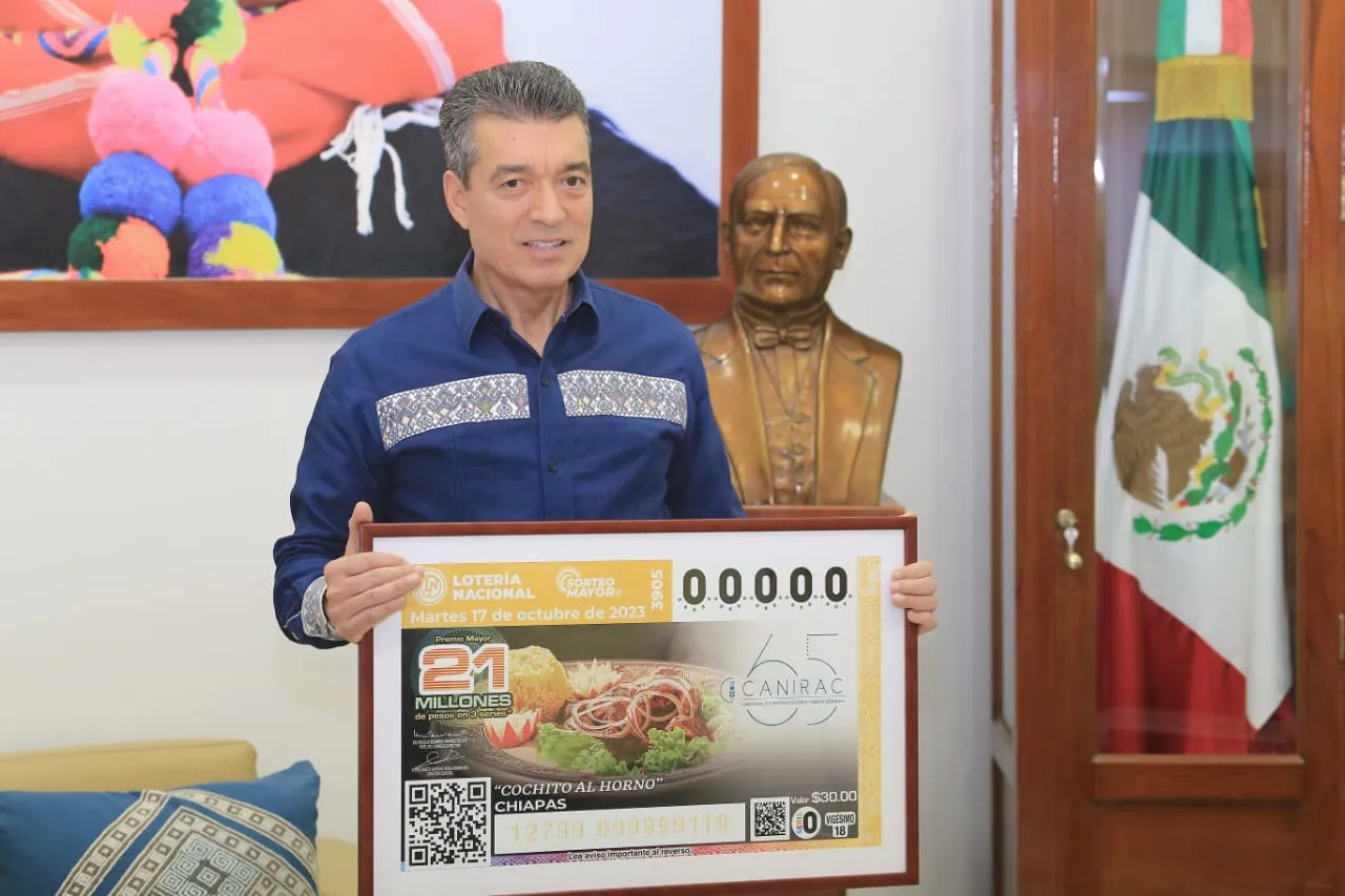 Rutilio Escandón agradece a la Lotería Nacional por difundir el cochito horneado en los cachitos