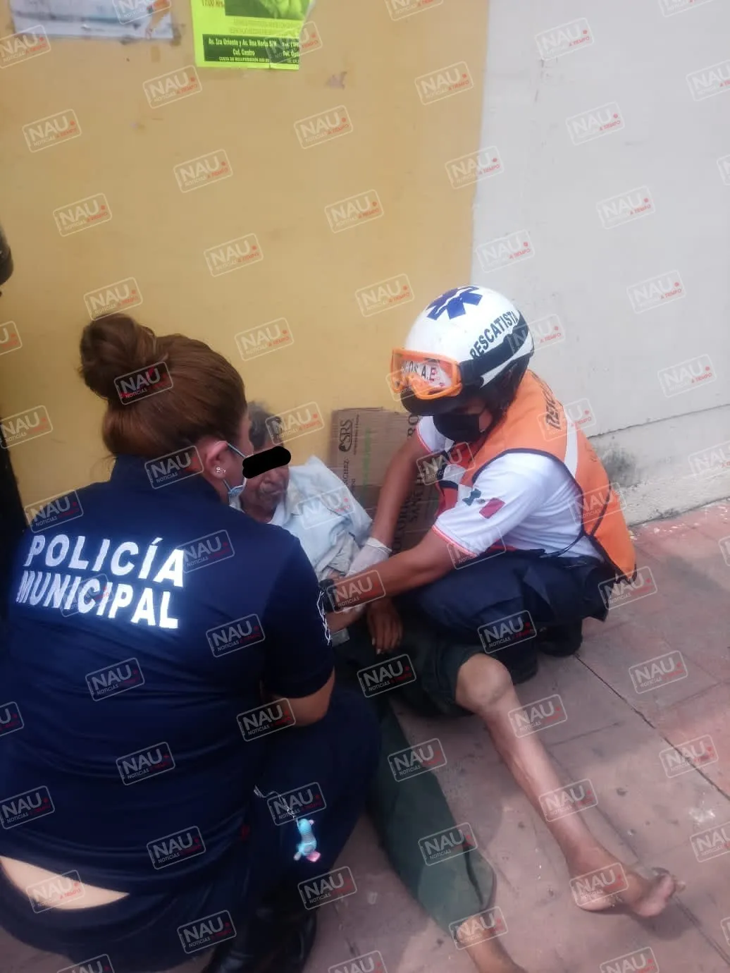 Indigente se lesiona al caer de su propia altura