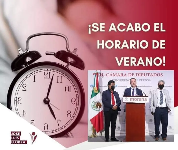 El Diputado Jose Luis Elorza Flores, votó a favor de que se quitará el horario de verano