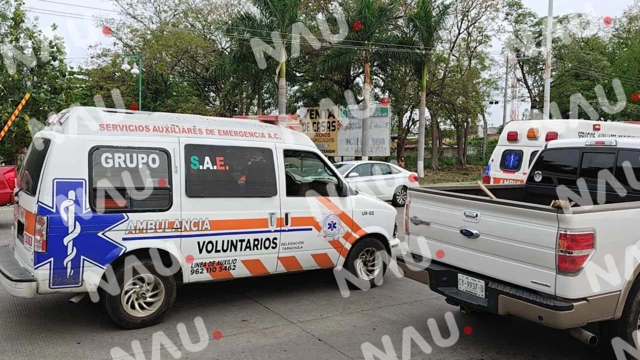 Accidente en Tapachula deja dos personas lesionadas