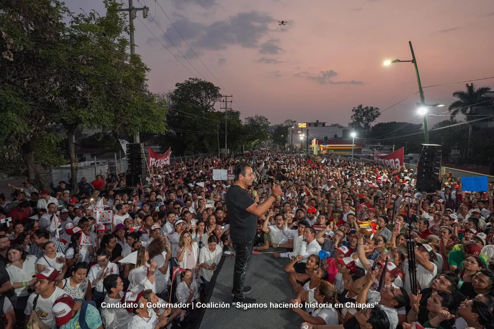 Multitudinario respaldo en Tuxtla a Eduardo Ramírez y Ángel Torres