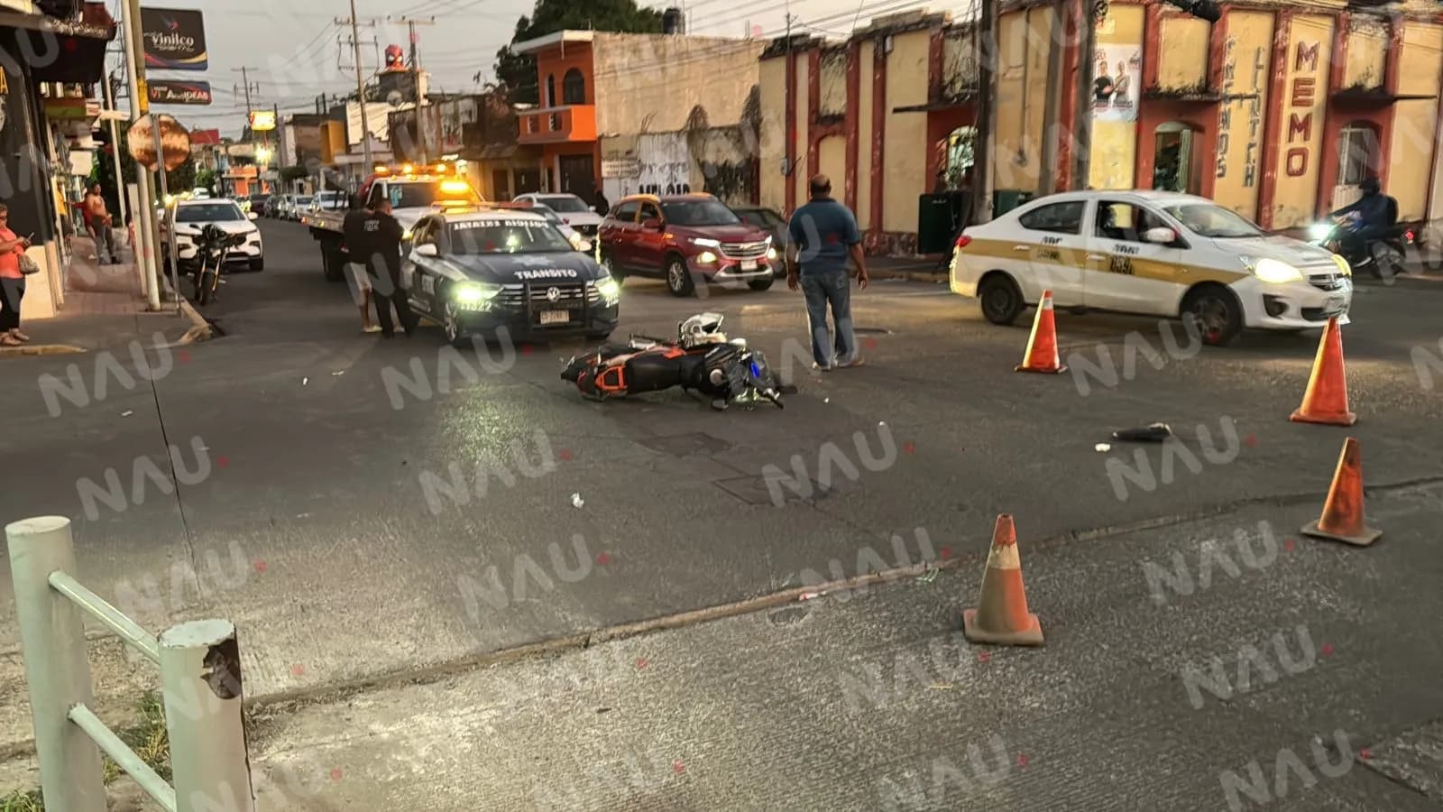 Accidente vehicular en Tapachula: Motocicleta y automóvil involucrados