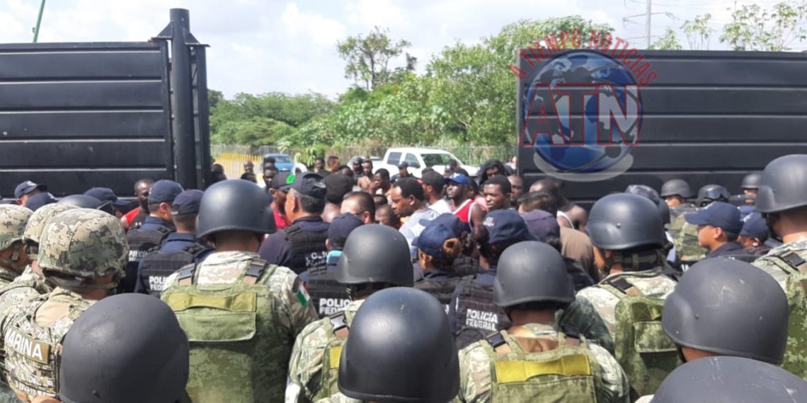 Guardia Nacional contiene intento de fuga de migrantes africanos