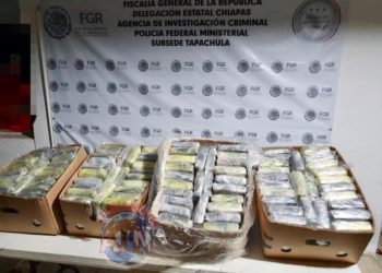 Aseguran 100 kilogramos de cocaína en el Hueyate de Huixtla