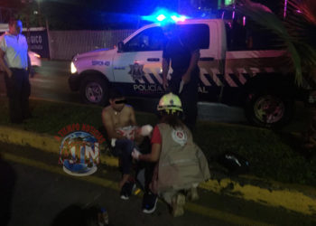 Resultó lesionado al derrapar su motocicleta