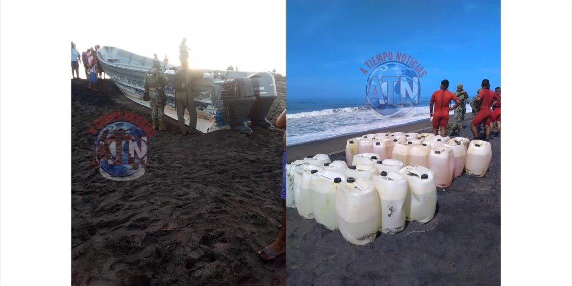 1,365 litros de combustible aseguran la Semar y Municipal