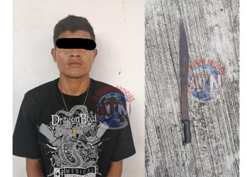 Detiene policía estatal preventiva a sujeto que amenazaba a sus vecinos