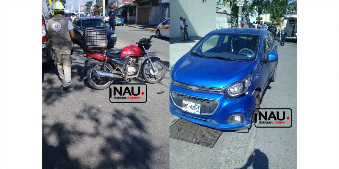 Motociclista lesionado en accidente