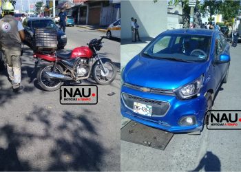 Motociclista lesionado en accidente