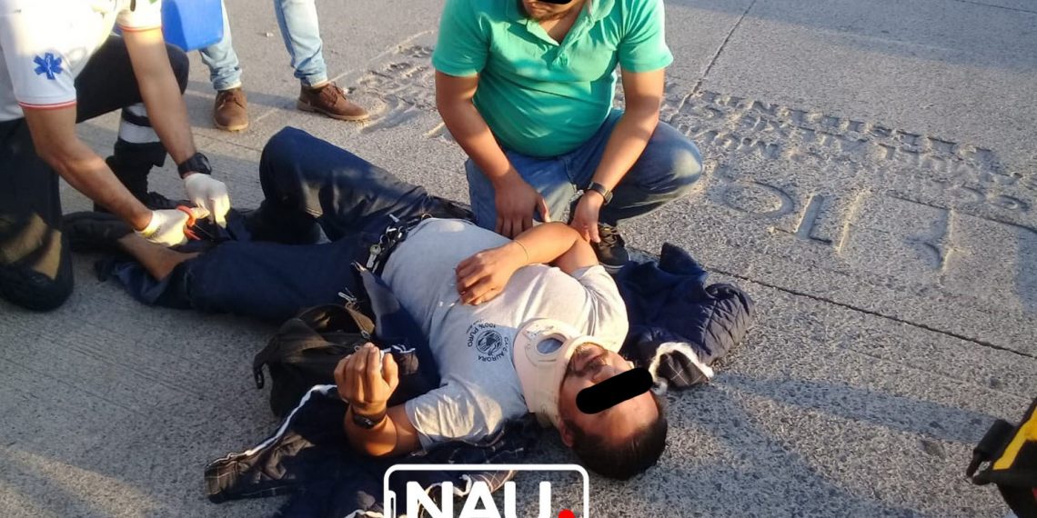 Motociclista lesionado