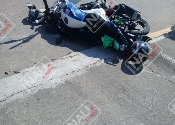 Policía de vialidad motorizado fue impactado por una camioneta