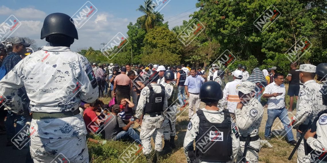 Cuatro elementos de la GN lesionados durante la contención de migrantes de la caravana 2020