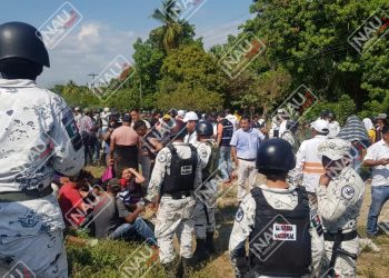 Cuatro elementos de la GN lesionados durante la contención de migrantes de la caravana 2020