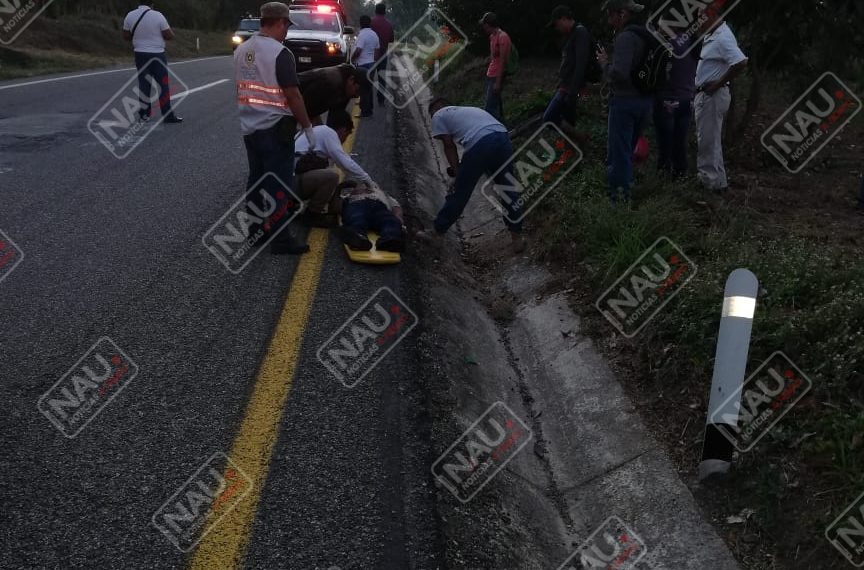 Motociclista lesionado al derrapar en la carretera costera a la altura de Mapastepec