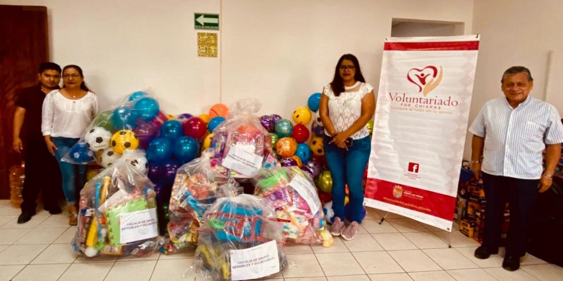 Recibe Voluntariado donación de juguetes de asociaciones civiles de Chiapas