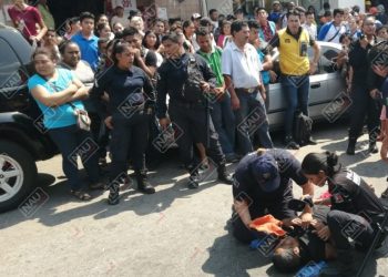 Mujer de 62 años de edad, fue atropellada frente al parque Miguel Hidalgo por moto patrulla de SPM