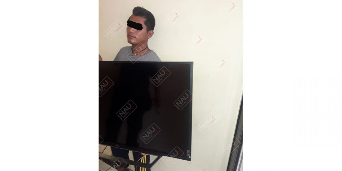 Detienen a sujeto que se había robado una televisión