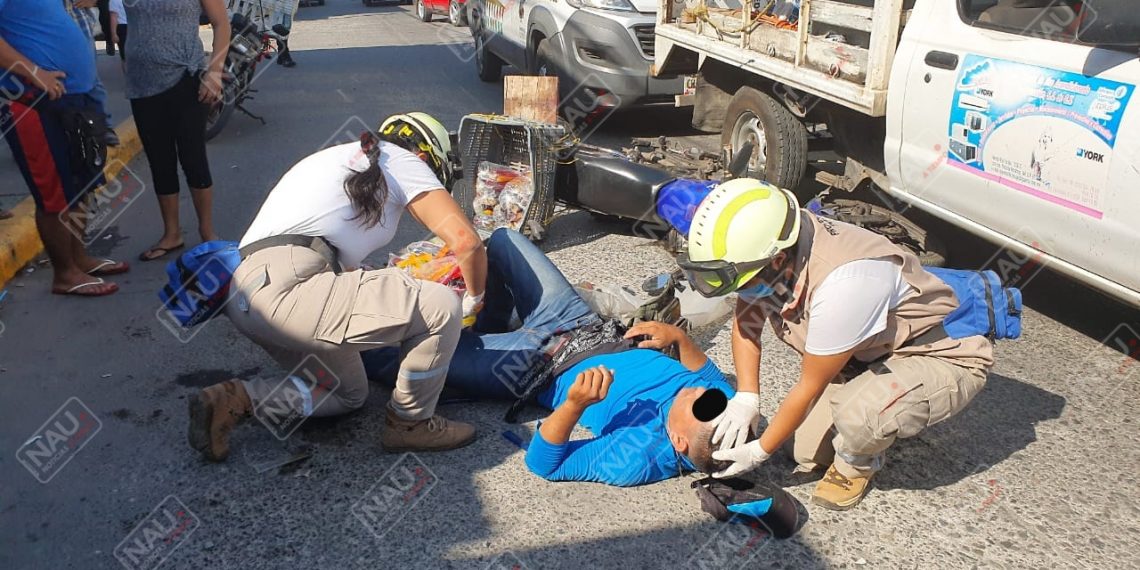 Motociclista lesionado al impactarse por alcance
