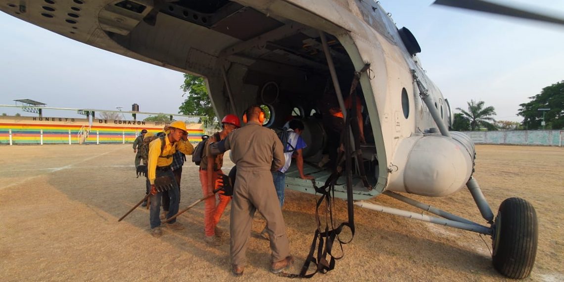 La Secretaría De Marina-Armada De México Apoya Con Personal Y Helicóptero Equipado En La Extinción De Incendios En El Predio “Honduras”, Ubicado En El Municipio De “La Concordia”, Chiapas