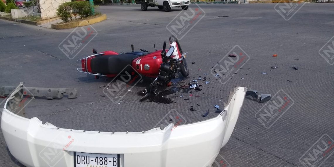 Motociclista se impactó por alcance contra un vehículo