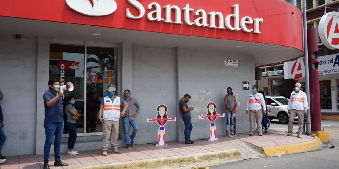 Refuerzan Medidas Preventivas En Bancos De La Ciudad Para Evitar Aglomeraciones