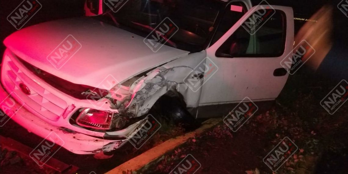 Camioneta chocó y fue abandonada