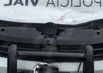 Chocó una patrulla de vialidad y se dio a la fuga