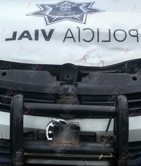 Chocó una patrulla de vialidad y se dio a la fuga