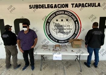 ASEGURA FGR A UNA PERSONA Y APROXIMADAMENTE 11 KILOS DE COCAÍNA EN CHIAPAS