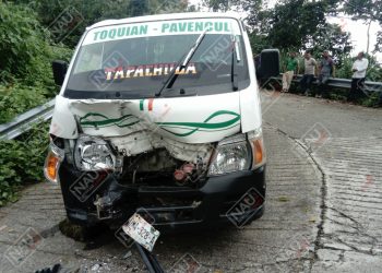 Nueve lesionados en accidente en la zona alta de Cacahoatán