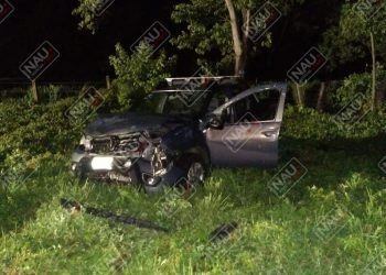 Se salió de la carretera y el conductor se dio a la fuga