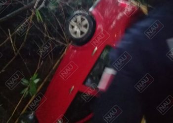 4 lesionados al caer un vehículo en un barranco