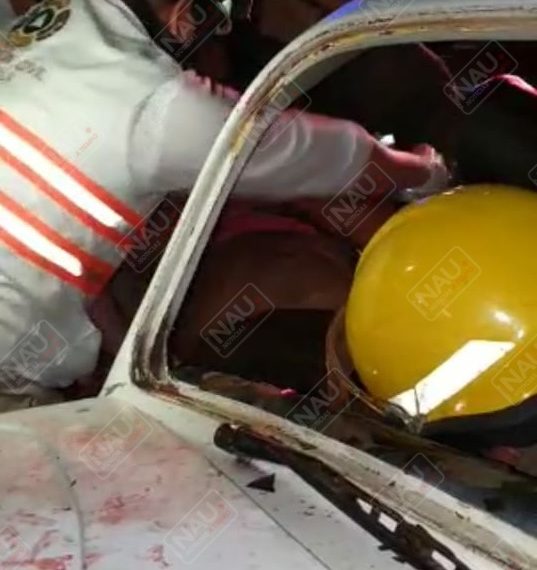 Dos lesionados deja accidente en el Bulevar Akishino