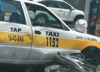 Motociclista lesionado al ser impactado por un taxista
