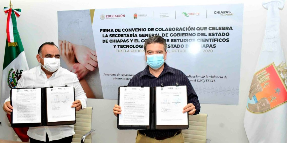 Firma convenio Ismael Brito con Cecytech para combatir violencia de género