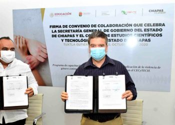 Firma convenio Ismael Brito con Cecytech para combatir violencia de género