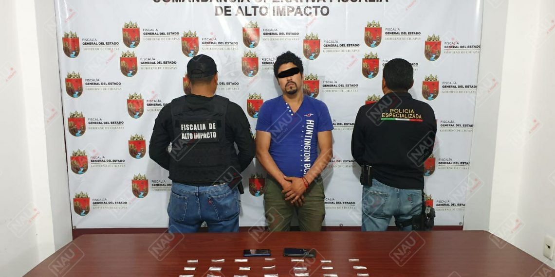 Presunto distribuidor de Metanfetamina en Cintalapa